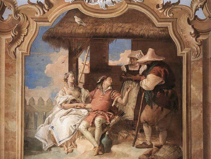 TIEPOLO, Giovanni Domenico Angelica and Medoro with the Shepherds Sweden oil painting art
